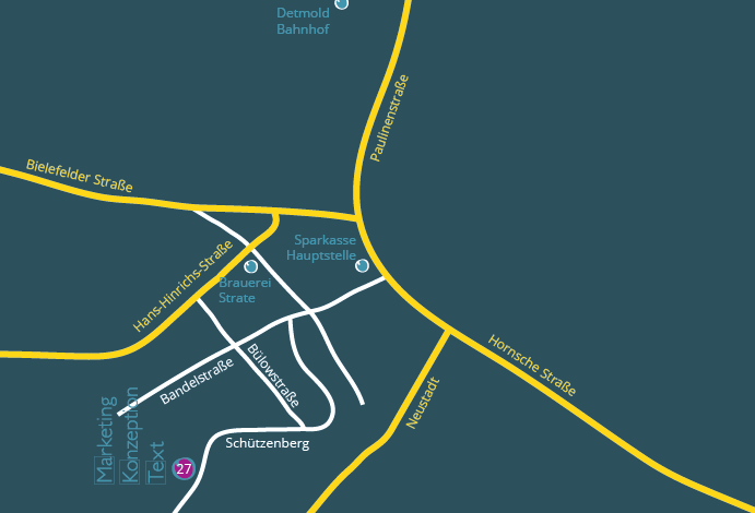 Der Weg zu MaKoTe Anfahrt MaKoTe - Büro für Marketing, Konzeption Text in Detmold